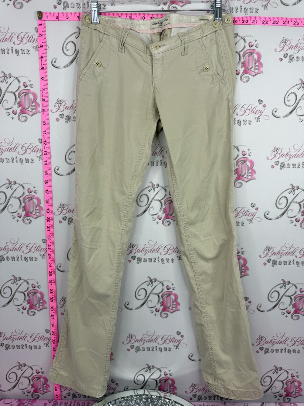 Abercrombie & Fitch pants y2k vintage pink trim Beige Straight-Leg Pants cargo